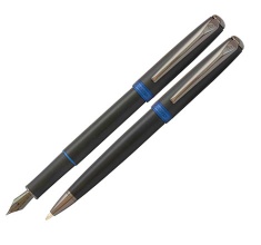 خودنویس و خودکار کلاب مشکی با رینگ آبی Europen Club Gift set Black Blue