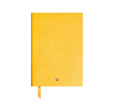 Notebook Medium Saffiano Leather Modena Yellow Lined Pages