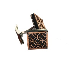 دکمه سردست استیل رزگلد / Filigree Square