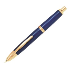 Pilot Capless Fountain Pen with Blue Trim Gold