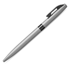 sheaffer reminder matte gray ballpoint pen with black pvd trim