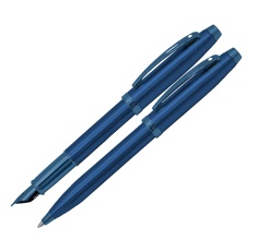 Sheaffer 100 PVD Blue Fountain pen and Ballpoint pen