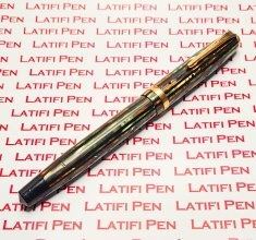 Vintage Parker Duofold Striped blue silver and black Fountain pen