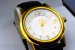 Cross Tension Gold Tone Quartz Black Leather